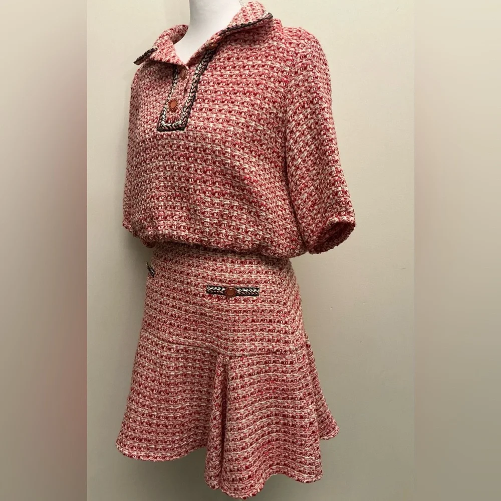 MAJE SET Pink Tweed Top & Skirt! - Picture 6 of 13